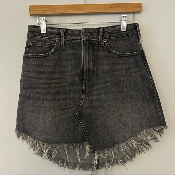 Free People Dresses & Skirts - Free People We The Free Black Frayed Mini Skirt
